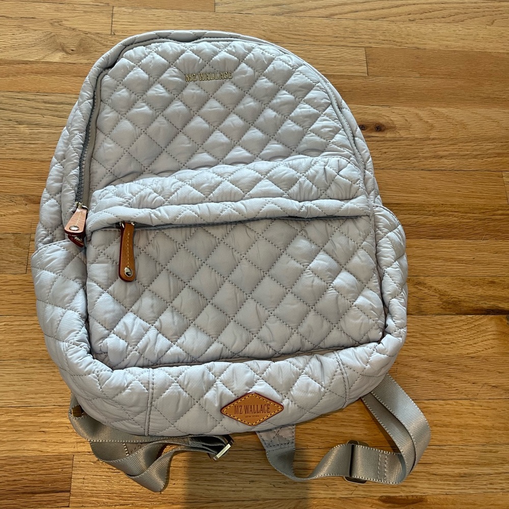 MZ Wallace Quilted Gray Backpack